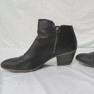 Women's Frye Black 2.5" Block Heel Zip Up 6.5" Tall Ankle Boots, Size‎ 9